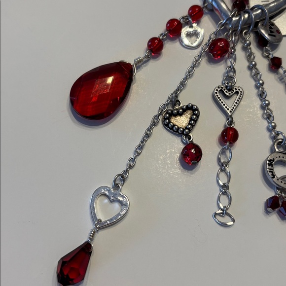 Chico’s Red and Silver Heart Bag Charm - Picture 8 of 13
